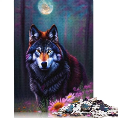 Puzzle für Erwachsene, 1000 Teile, Tierkunst, Wolf, Holzpuzzle für Erwachsene, Lernspiel, Herausforderungsspielzeug, 1000 Teile (75 x 50 cm) von TBDUEPS