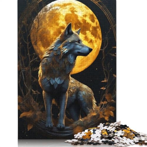 Puzzle für Erwachsene, 1000 Teile, Tierkunst, Wolf, Holzpuzzle für Erwachsene, Lernspiel, Herausforderungsspielzeug, 1000 Teile (75 x 50 cm) von TBDUEPS