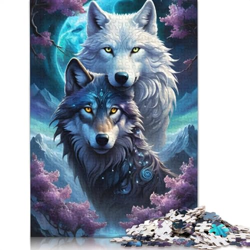Puzzle für Erwachsene, 1000 Teile, Tierkunst, Wolf, Holzpuzzles für Erwachsene, nachhaltige Puzzlespiele, 1000 Stück (75 x 50 cm) von TBDUEPS