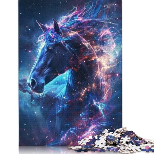 Puzzle für Erwachsene, 1000 Teile, Traumhaftes lila Pferd, Puzzle, Puzzles für Erwachsene, Lernspiel, Herausforderungsspielzeug, 1000 Teile (75 x 50 cm) von TBDUEPS