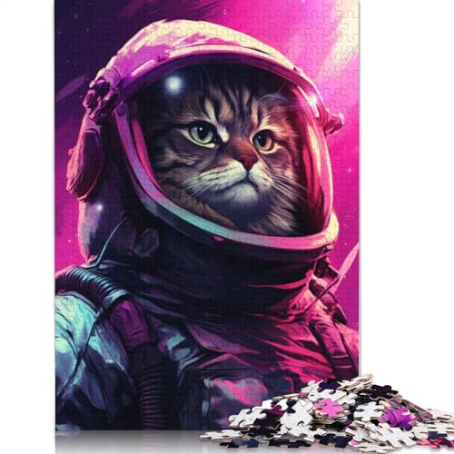 Puzzle für Erwachsene, 1000 Teile, Vaporwave-Katzen-Astronauten-Puzzles für Erwachsene, für Lernspiele, Heimdekoration, 1000 Teile (38 x 26 cm) von TBDUEPS
