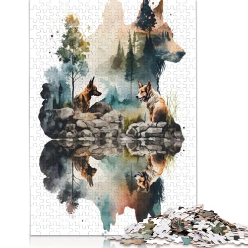 Puzzle für Erwachsene, 1000 Teile, Wild Dogs, Lernspielzeug, Spiele, Familiendekoration, 1000 Teile (38 x 26 cm) von TBDUEPS