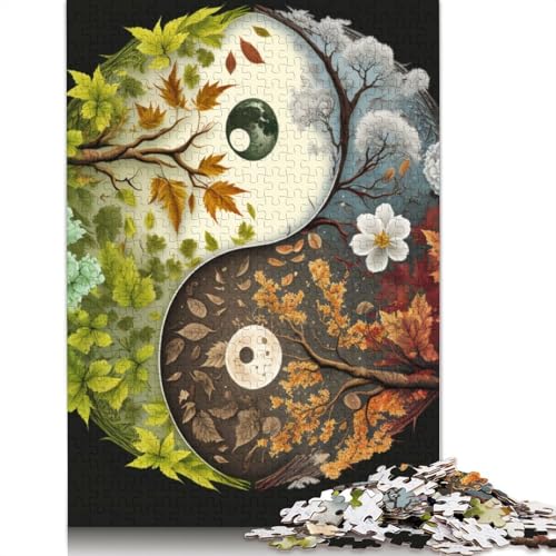 Puzzle für Erwachsene, 1000 Teile, Yin-Yang-Kunst, Holzpuzzle für Erwachsene, Lernspiel, Herausforderungsspielzeug, 1000 Teile (75 x 50 cm) von TBDUEPS