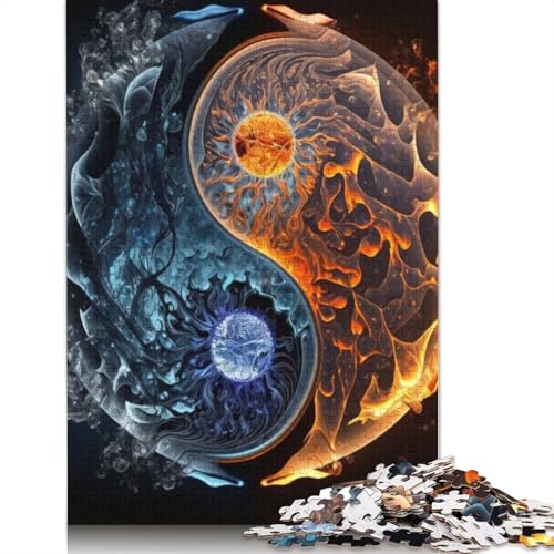 Puzzle für Erwachsene, 1000 Teile, Yin-Yang-Kunst, Holzpuzzles für Erwachsene, nachhaltige Puzzlespiele, 1000 Stück (75 x 50 cm) von TBDUEPS