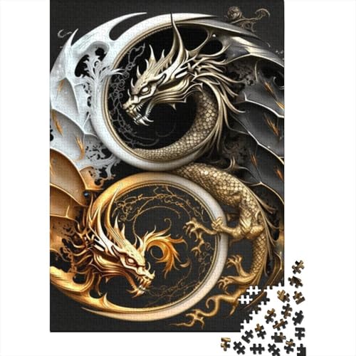Puzzle für Erwachsene, 1000 Teile, Yin-Yang-Kunst-Puzzle, Puzzles für Erwachsene, Lernspiel, Herausforderungsspielzeug, 1000 Teile (38 x 26 cm) von TBDUEPS