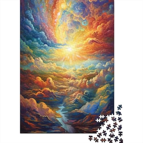 Puzzle für Erwachsene, 1000 Teile, bunter Himmel, Wolken, Holzpuzzle für Erwachsene, Lernspiel, Herausforderungsspielzeug, 1000 Teile (38 x 26 cm) von TBDUEPS