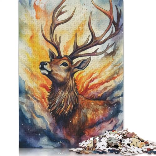 Puzzle für Erwachsene, 1000 Teile, magischer Hirsch, Lernspielzeug, Spiele, Familiendekoration, 1000 Teile (38 x 26 cm) von TBDUEPS