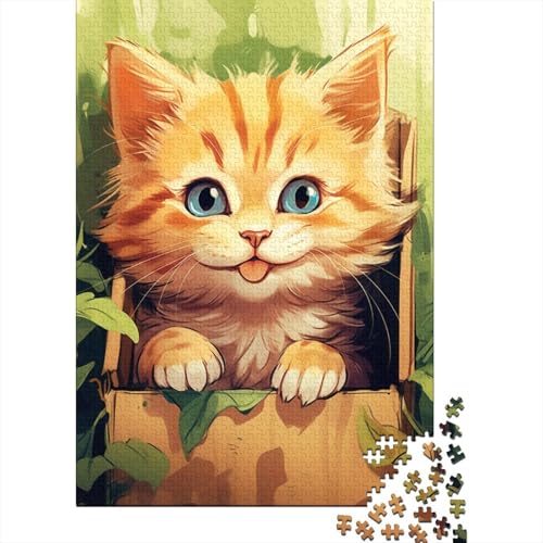 Puzzle für Erwachsene, 1000 Teile, süße Katze, Holzpuzzle für Erwachsene, Lernspiel, Herausforderungsspielzeug, 1000 Teile (38 x 26 cm) von TBDUEPS