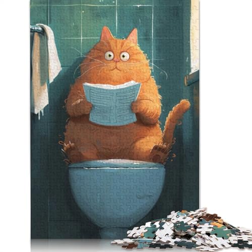 Puzzle für Erwachsene, 1000 Teile, süßes Cartoon-Toilettenkatzen-Puzzle, Lernspielzeug, Spiele, Familiendekoration, 1000 Teile (75 x 50 cm) von TBDUEPS