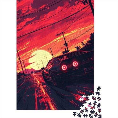 Puzzle für Erwachsene, Bunte Klassische Sportwagen, Puzzles für Erwachsene, Lernspiel, Herausforderungsspielzeug, 1000 Teile (38 x 26 cm) von TBDUEPS