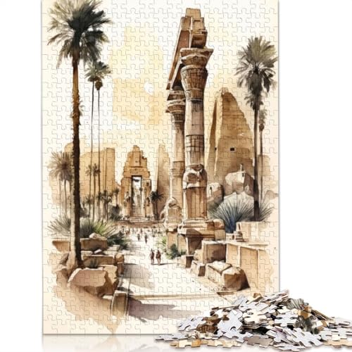 Puzzle für Erwachsene, Der Karnak-Tempel, Ägypten, 1500-teiliges Puzzle für Erwachsene, Lernspiel, Herausforderungsspielzeug, 1500 Teile (85 x 57 cm) von TBDUEPS