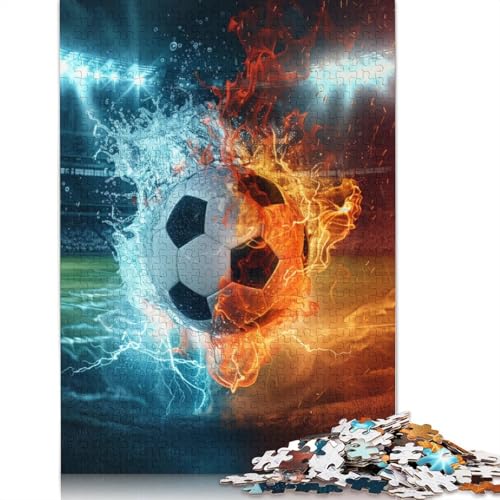 Puzzle für Erwachsene, EIS und Feuer, Fußball, Puzzles für Erwachsene, Lernspiel, Herausforderungsspielzeug, 1000 Teile (75 x 50 cm) von TBDUEPS