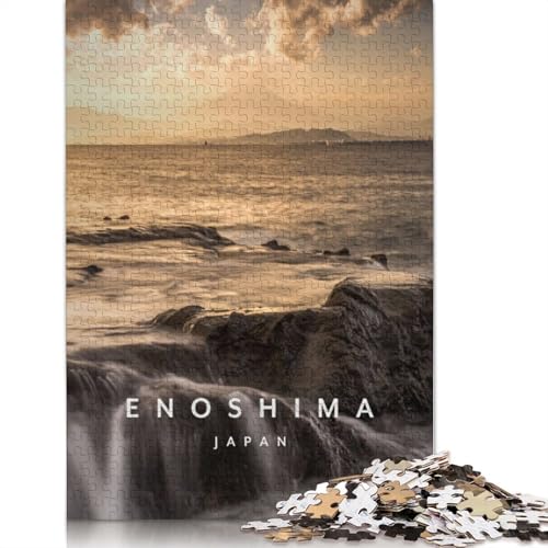 Puzzle für Erwachsene, Insel Enoshima, Japan, Puzzle für Erwachsene, Lernspiel, Herausforderungsspielzeug, 1000 Teile (75 x 50 cm) von TBDUEPS
