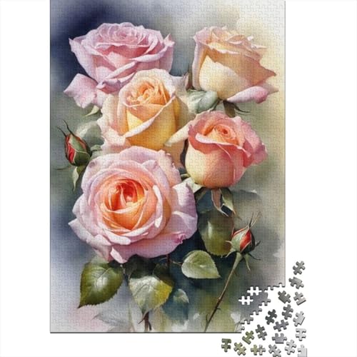 Puzzle für Erwachsene, Kunstblumen, Puzzles für Erwachsene, Lernspiel, Herausforderungsspielzeug, 1000 Teile (38 x 26 cm) von TBDUEPS
