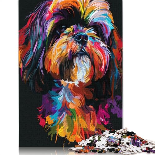Puzzle für Erwachsene, Lhasa Apso-Hund, Kunst-Puzzles für Erwachsene, Lernspiel, Herausforderungsspielzeug, 1000 Teile (75 x 50 cm) von TBDUEPS