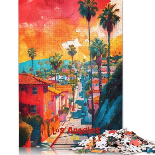 Puzzle für Erwachsene, Los Angeles, ArtPoster-Puzzles, 1000 Teile, Puzzles für Erwachsene, Lernspiel, Herausforderungsspielzeug, 1000 Teile (75 x 50 cm) von TBDUEPS