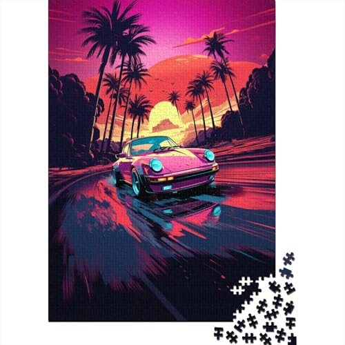 Puzzle für Erwachsene, Neon-Sportwagen, Puzzles für Erwachsene, Lernspiel, Herausforderungsspielzeug, 1000 Teile (38 x 26 cm) von TBDUEPS