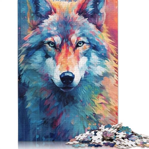 Puzzle für Erwachsene, Tier-Wolf, Farbpuzzle für Erwachsene, Lernspiel, Herausforderungsspielzeug, 1000 Teile (75 x 50 cm) von TBDUEPS