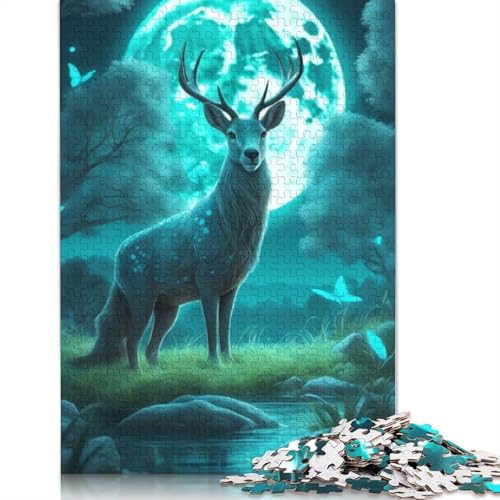 Puzzle für Erwachsene, Tierkunst, Elch, Holzpuzzles für Teenager, Geschenke, Heimdekoration, Puzzlespielzeug, 1000 Teile (75 x 50 cm) von TBDUEPS