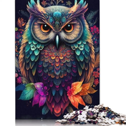 Puzzle für Erwachsene, Tierkunst, Eule, Puzzles für Erwachsene, Lernspiel, Herausforderungsspielzeug, 1000 Teile (75 x 50 cm) von TBDUEPS