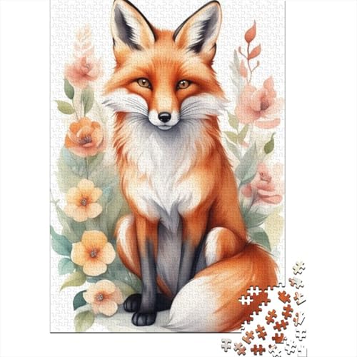 Puzzle für Erwachsene, Tierkunst, Fuchs, Puzzles für Erwachsene, Lernspiel, Herausforderungsspielzeug, 1000 Teile (38 x 26 cm) von TBDUEPS