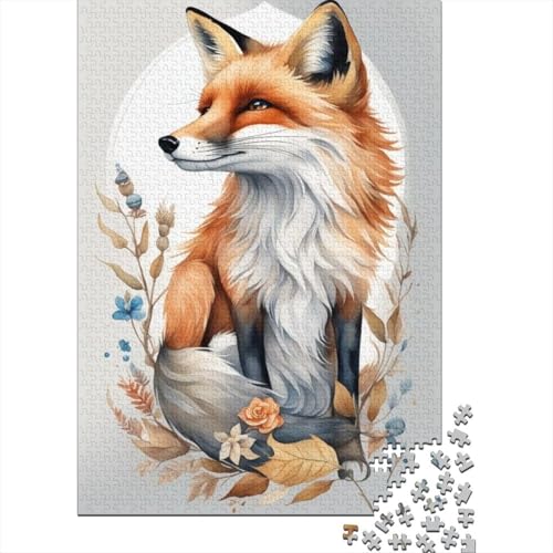 Puzzle für Erwachsene, Tierkunst, Fuchs, Puzzles für Erwachsene, Lernspiel, Herausforderungsspielzeug, 1000 Teile (38 x 26 cm) von TBDUEPS