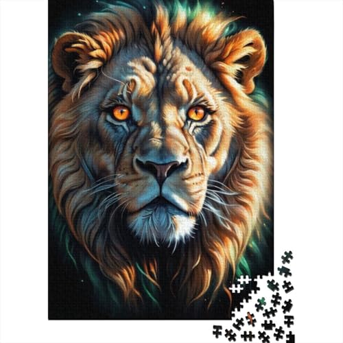 Puzzle für Erwachsene, Tierkunst, Löwe, Holzpuzzle für Teenager, Geschenke, Heimdekoration, Puzzlespielzeug, 1000 Teile (38 x 26 cm) von TBDUEPS