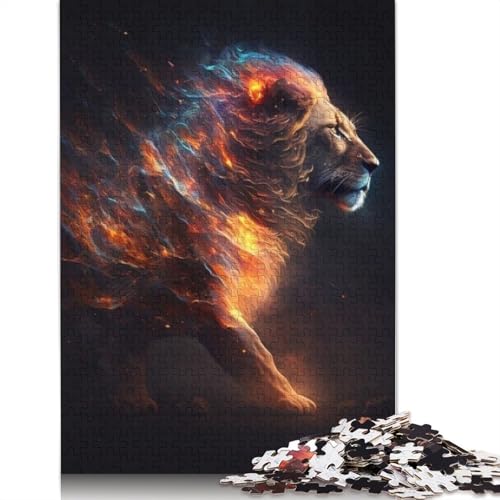 Puzzle für Erwachsene, Tierkunst, Löwe, Puzzles für Erwachsene, Lernspiel, Herausforderungsspielzeug, 1000 Teile (75 x 50 cm) von TBDUEPS