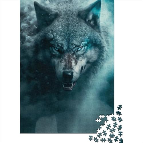 Puzzle für Erwachsene, Tierkunst, Wolf, Puzzles für Erwachsene, Lernspiel, Herausforderungsspielzeug, 1000 Teile (38 x 26 cm) von TBDUEPS