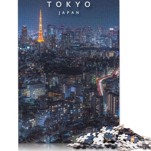 Puzzle für Erwachsene, Tokio bei Nacht, Puzzle für Erwachsene, Lernspiel, Herausforderungsspielzeug, 1500 Teile (85 x 57 cm) von TBDUEPS