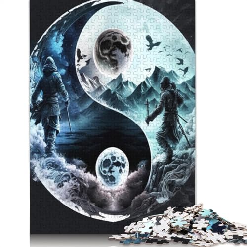 Puzzle für Erwachsene, Yin-Yang-Kunst, Holzpuzzles für Teenager, Geschenke, Heimdekoration, Puzzlespielzeug, 1000 Teile (75 x 50 cm) von TBDUEPS