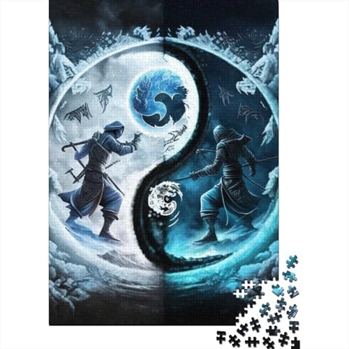 Puzzle für Erwachsene, Yin-Yang-Kunst, Puzzles für Erwachsene, Lernspiel, Herausforderungsspielzeug, 1000 Teile (38 x 26 cm) von TBDUEPS