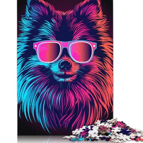Puzzle für Erwachsene, Zwergspitz, Kunst-Puzzles für Erwachsene, Lernspiel, Herausforderungsspielzeug, 1000 Teile (75 x 50 cm) von TBDUEPS