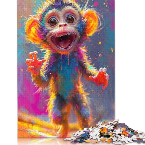 Puzzle für Erwachsene, lächelndes AFFEN-Baby, Puzzles für Erwachsene, Lernspiel, Herausforderungsspielzeug, 1000 Teile (75 x 50 cm) von TBDUEPS
