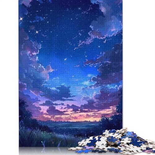 Puzzle für Erwachsene, lila Himmel, Puzzles für Erwachsene, Lernspiel, Herausforderungsspielzeug, 1000 Teile (75 x 50 cm) von TBDUEPS