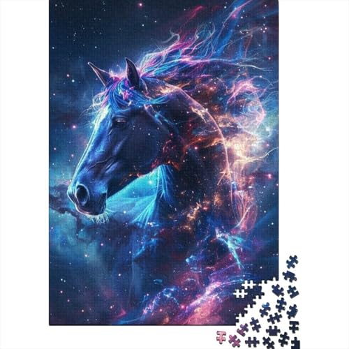 Puzzle für Erwachsene, verträumtes lila Pferd, Puzzles für Erwachsene, Lernspiel, Herausforderungsspielzeug, 1000 Teile (38 x 26 cm) von TBDUEPS