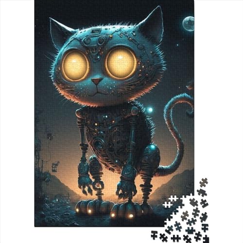 Puzzle für Erwachsene mit 1000 Teilen, Weltraum-Katzen-Puzzle, Gehirntraining, Herausforderung, Puzzlespiel, Geschenk für 1000 Teile (75 x 50 cm) von TBDUEPS