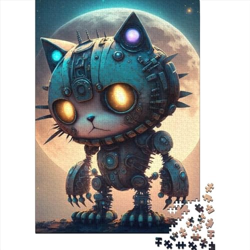 Puzzle für Erwachsene mit 1000 Teilen, Weltraum-Katzen-Puzzle, Gehirntraining, Herausforderung, Puzzlespiel, Geschenk für 1000 Teile (75 x 50 cm) von TBDUEPS