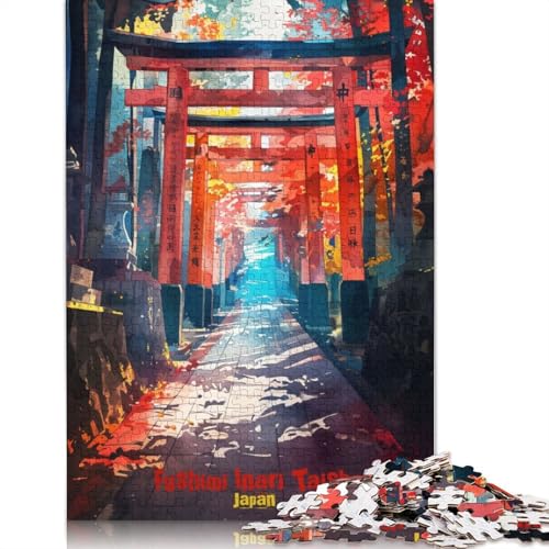 Puzzle für Erwachsene und Jugendliche, Fushimi Inari Taisha Art, Holzpuzzle, Puzzle für Erwachsene, ab 14 Jahren, 1000 Teile (75 x 50 cm) von TBDUEPS