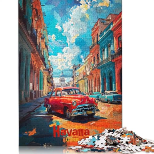 Puzzle für Erwachsene und Jugendliche, Havanna-Kunstposter, Holzpuzzle, Puzzle für Erwachsene, ab 14 Jahren, 1500 Teile (85 x 57 cm) von TBDUEPS