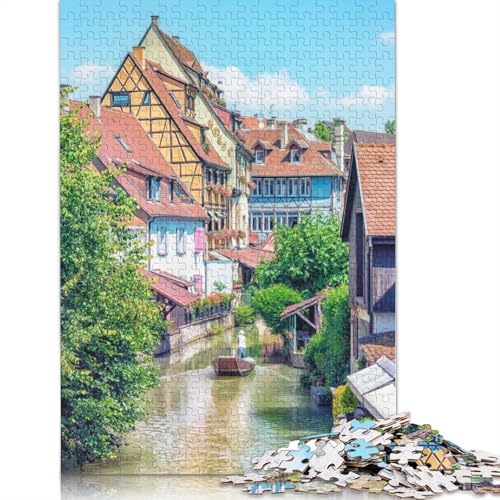 Puzzle für Erwachsene und Jugendliche, Kanal in Colmar, Poster, Holzpuzzle für Erwachsene, Teenager-Geschenk, 1000 Teile (75 x 50 cm) von TBDUEPS