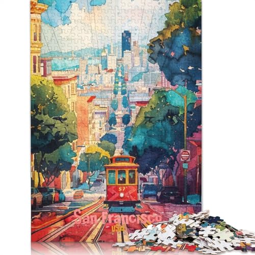 Puzzle für Erwachsene und Jugendliche, San Francisco, Kunstposter, Holzpuzzle für Erwachsene, Teenager-Geschenk, 1000 Teile (75 x 50 cm) von TBDUEPS