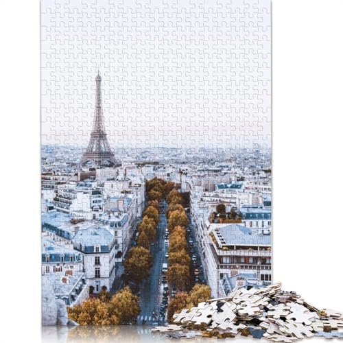 Puzzle mit 520 Teilen, Skyline von Paris mit Eiffelturm, für Teenager, Geschenke, Holzpuzzle, Puzzle für Erwachsene, Spaß für die ganze Familie, Puzzles 520 Teile (52 x 38 cm) von TBDUEPS