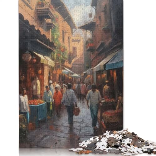 Puzzle mit 520 Teilen für die Souks von Marrakesch, Marokko, für Teenager, Geschenke, Holzpuzzle, Puzzle für Erwachsene, Spaß für die ganze Familie, Puzzles 520 Stück (52 x 38 cm) von TBDUEPS
