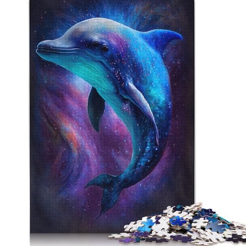 Puzzle mit Tieren, Galaxie und Delfinen, 100% recycelter Karton, 100% recycelter Karton, Puzzle für Jungen oder Mädchen, 1000 Teile (75 x 50 cm) von TBDUEPS