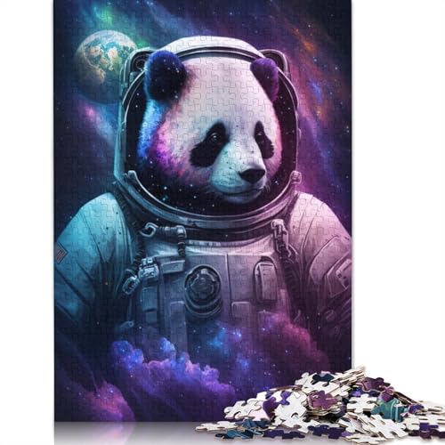 Puzzle mit Weltraum-Astronauten-Panda, rechteckig, aus Pappe, 100% recyceltem Karton, für Erwachsene und Kinder, 1000 Teile (75 x 50 cm) von TBDUEPS