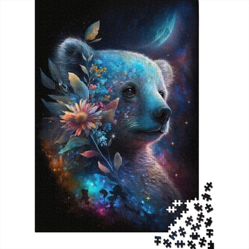 Puzzle mit Weltraumtier-Koala, einzigartige Heimdekoration, 100% recycelter Karton, Puzzle für Jungen oder Mädchen, 300 Teile (40 x 28 cm) von TBDUEPS