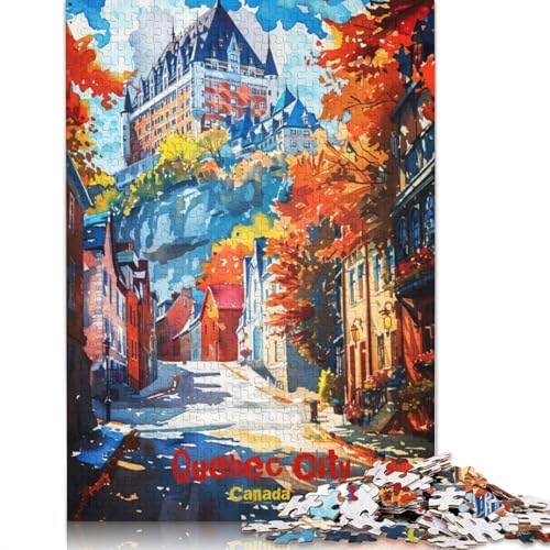 Quebec City Kunstposter-Puzzles 1000 Teile für Teenager-Geschenke, Holzpuzzle für Erwachsene und Teenager ab 12 Jahren, 1000 Teile (75 x 50 cm) von TBDUEPS