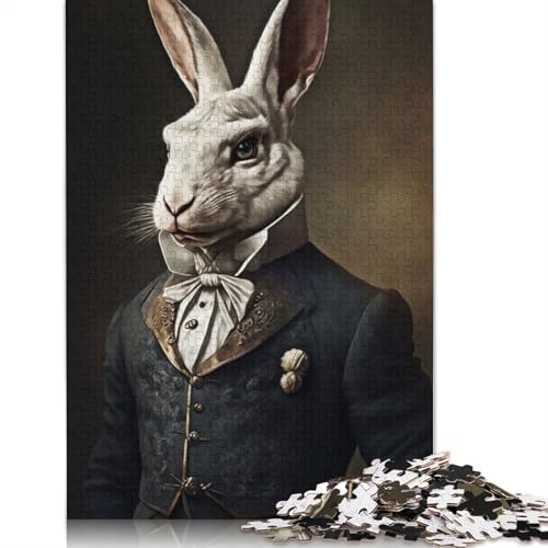 Rabbit Dress Puzzle 1000 Teile Schwer Puzzle Spielzeug Lernspiel Impossible Herausforderungsspielzeug Für Erwachsene Kinder 1000pcs (75x50cm) von TBDUEPS