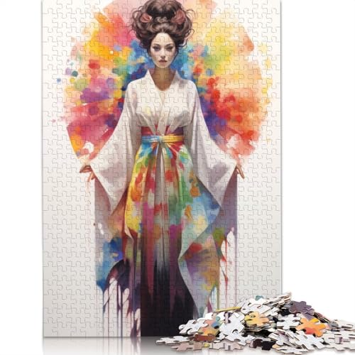 Rainbow Geisha Puzzles 1000-teilige Schwer Puzzle Spielzeug Lernspiel Impossible Herausforderungsspielzeug Für Erwachsene Kinder 1000pcs (75x50cm) von TBDUEPS
